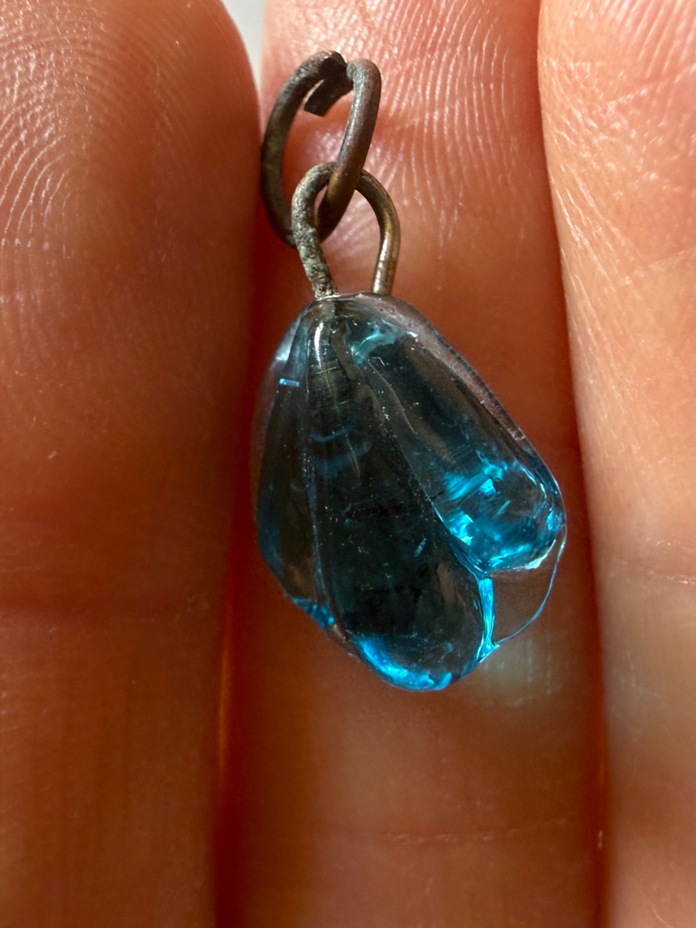 Blue acrylic Teardrop Pendant Charm - Women's Jewelry vintage mini dainty